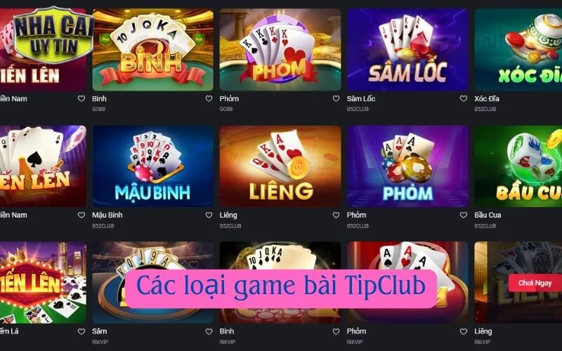 Các loại game bài TipClub